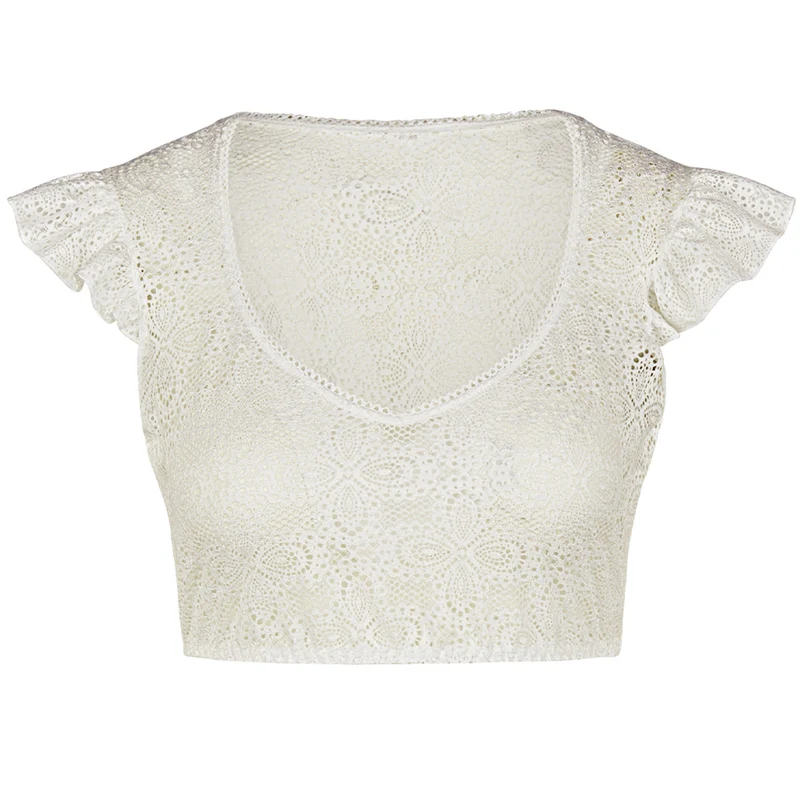 Nina von C. Spitzen Dirndlbluse "Laila" Flügelarm 48468360 | Champagner
