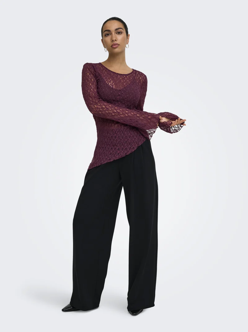 ONLSYRENE Asymmetrisches Shirt aus Spitze