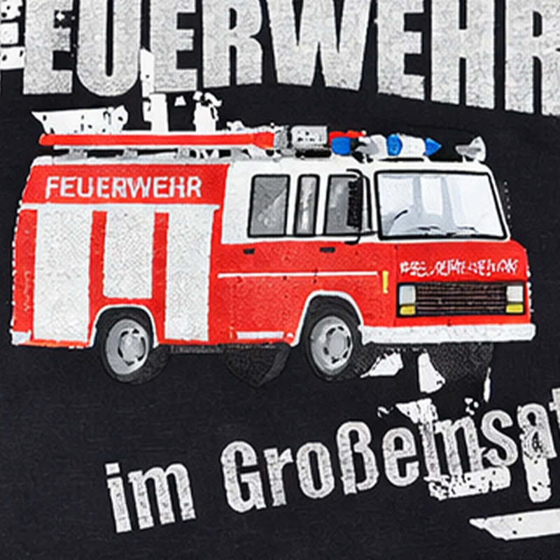 BONDI Jungen T-Shirt "Feuerwehr" 33178 | Schwarz