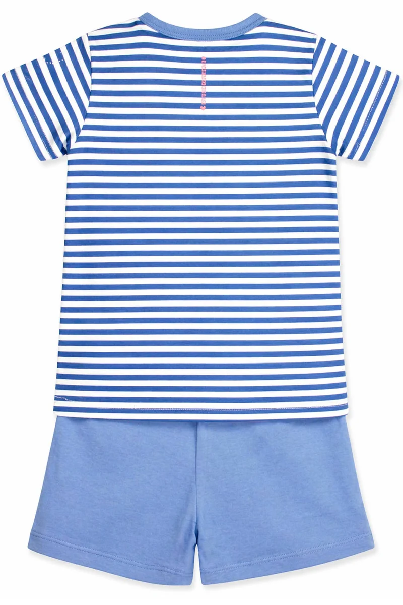 BONDI Shorty - Schlafanzug "Pferde-Motiv" 36231 | Blau