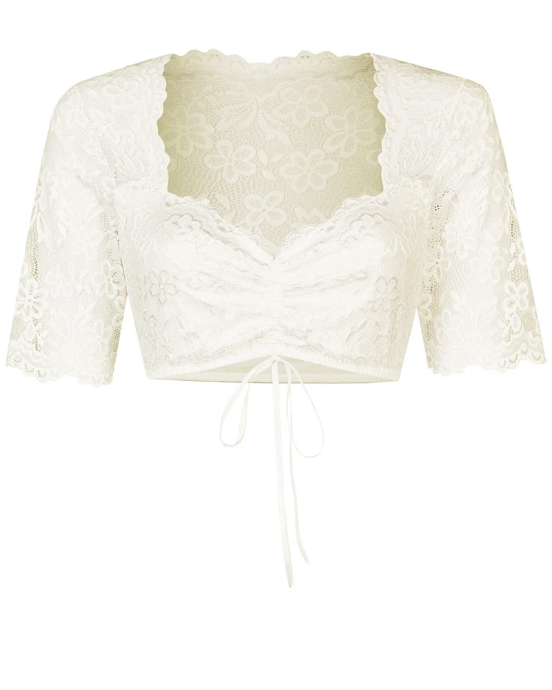 Nina von C. Halbarm Spitzen Dirndlbluse "Andrea" 16464326 | Champagner