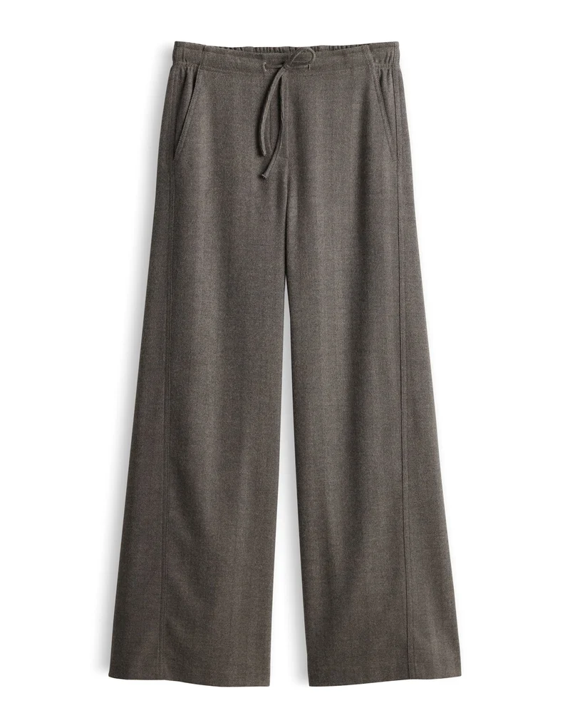 MELANE HERRINGBONE Wide Leg Pants