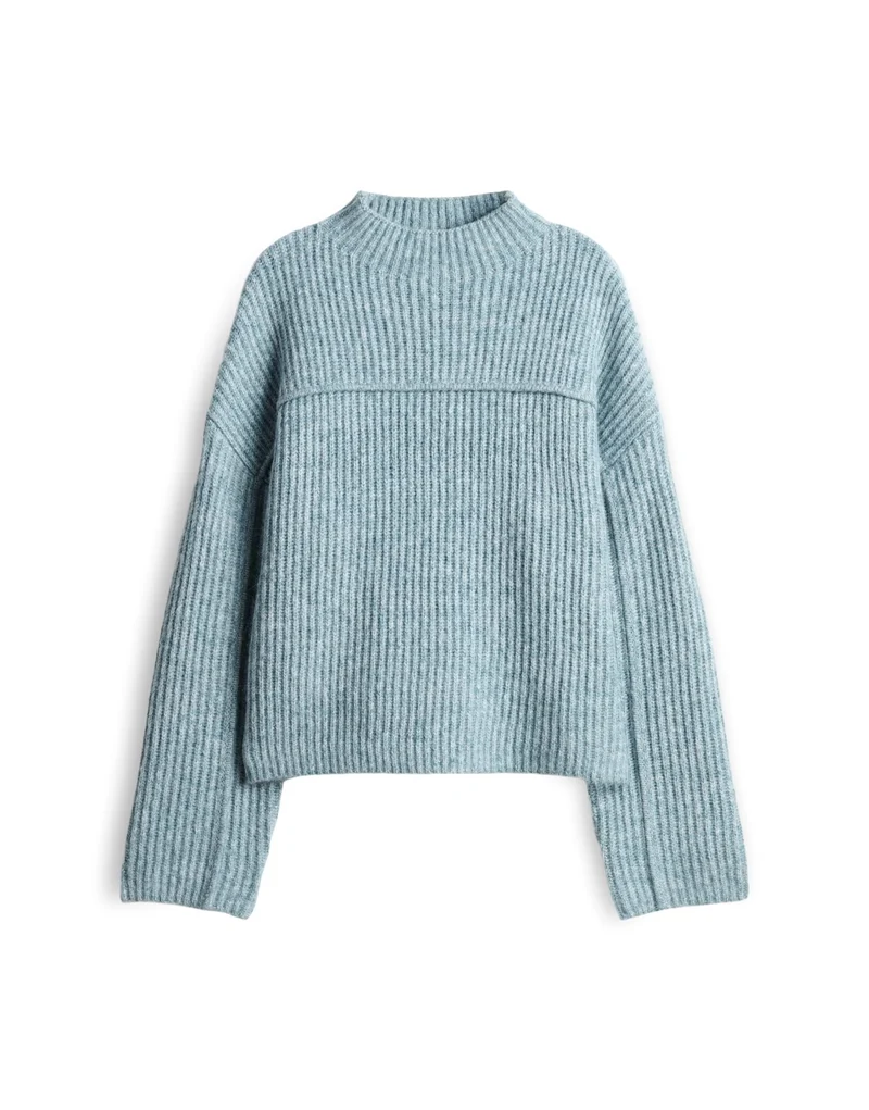 POFFA Rippstrickpullover mit Biesen-Detail