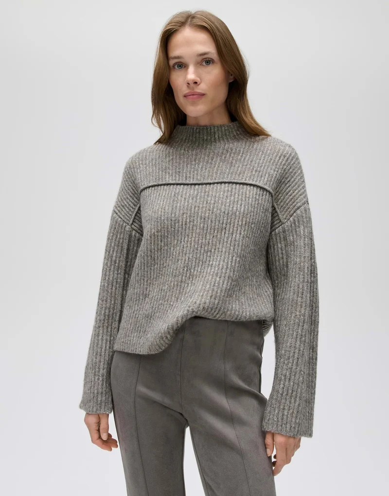 POFFA Rippstrickpullover mit Biesen-Detail