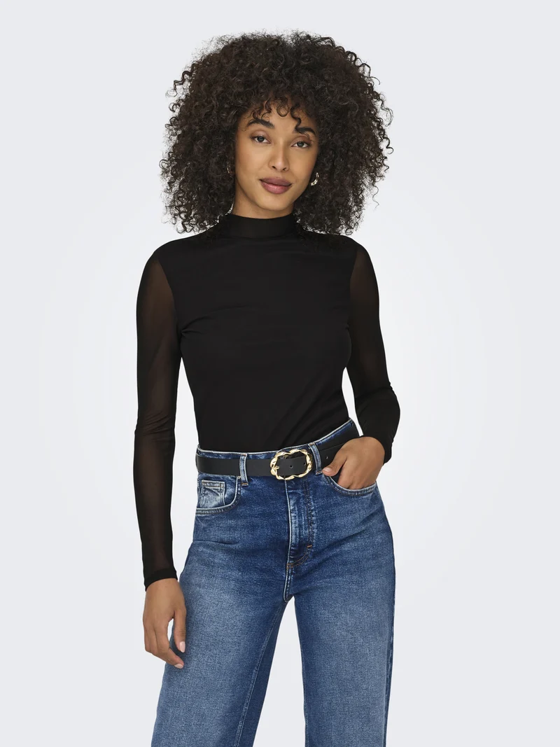 ONLERICA Langarmshirt mit Mesh-Details