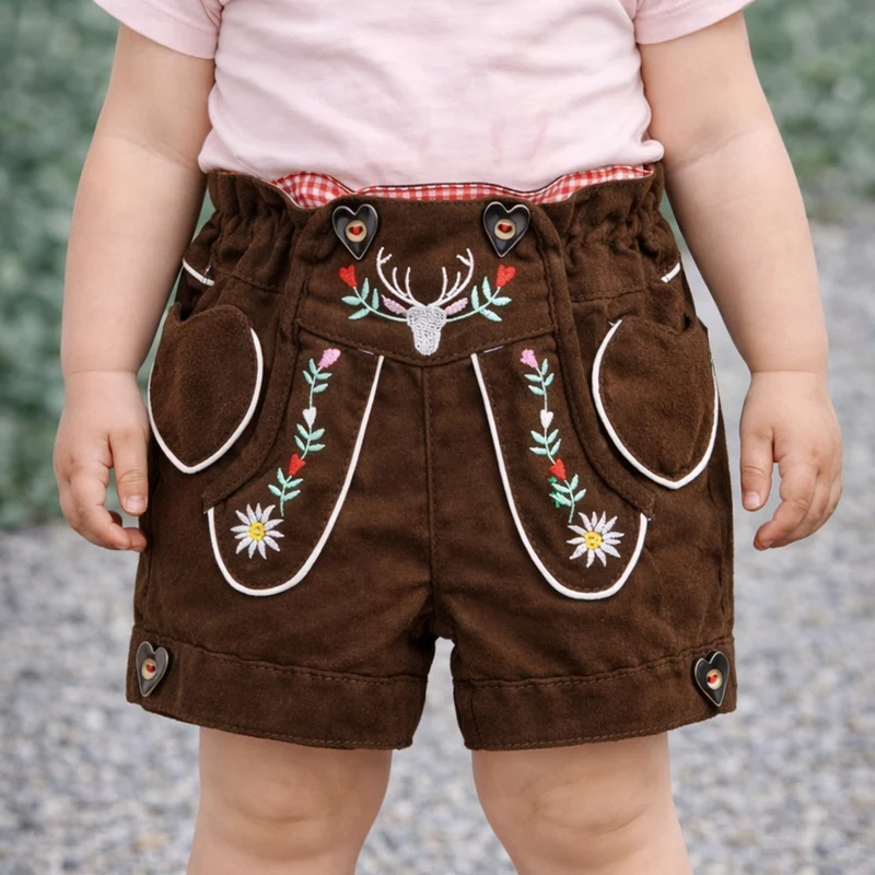 BONDI Mädchen Kunstleder Shorts Hose "Hirsch" 86855 | Braun