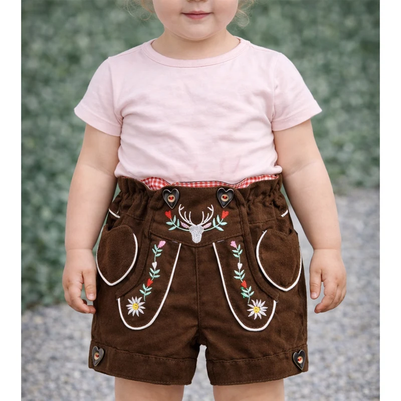 BONDI Mädchen Kunstleder Shorts Hose "Hirsch" 86855 | Braun