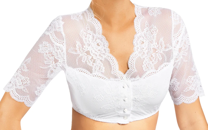 Nina von C. Dirndlbluse "Kalea" mit Knopfleiste 16463718 | Weiß