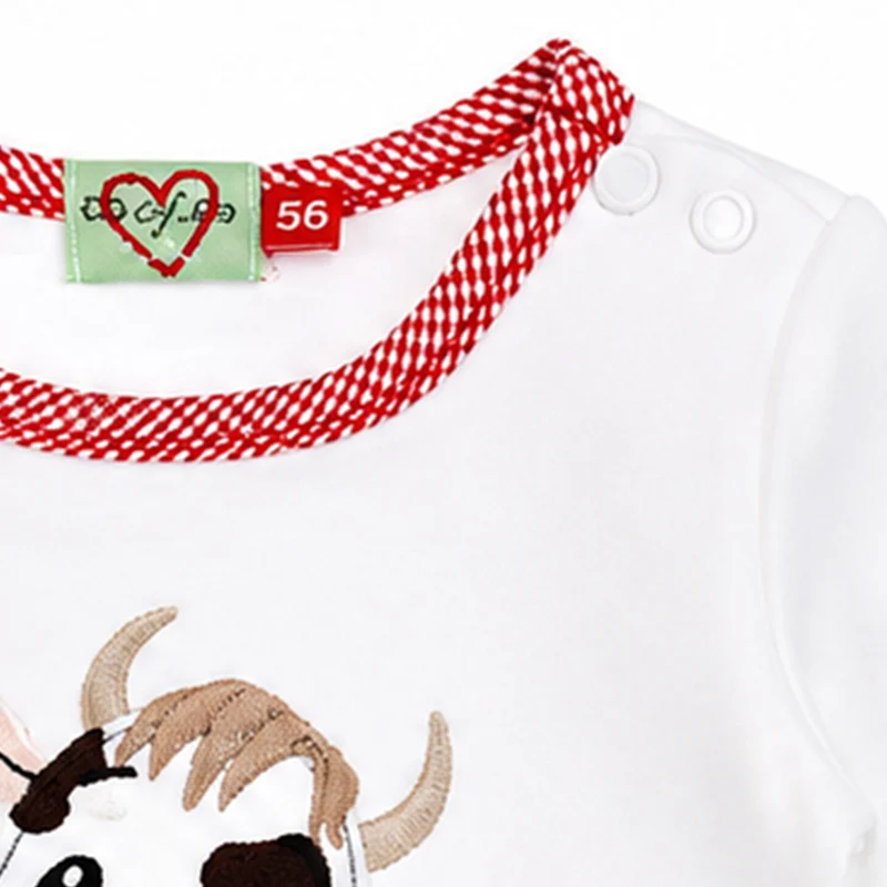 BONDI Baby Langarm Body "Kuh" 93773 | Offwhite Weiß