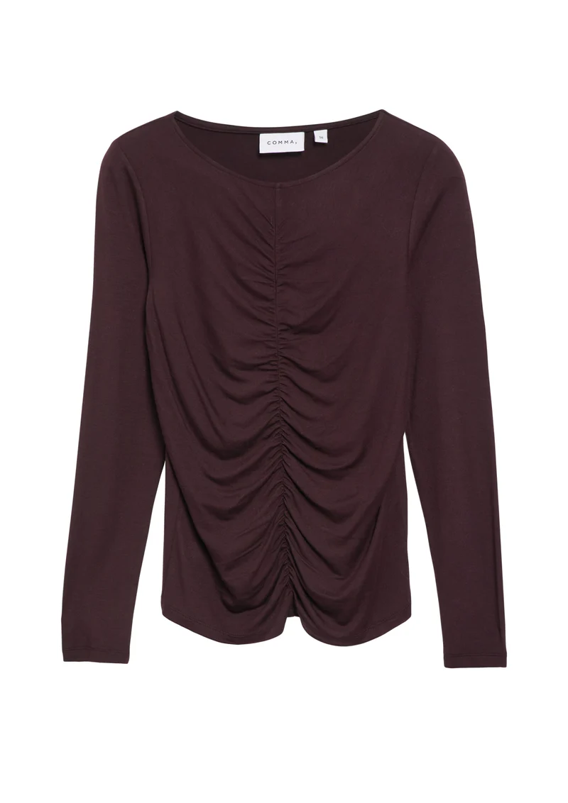Langarmshirt mit Raffung