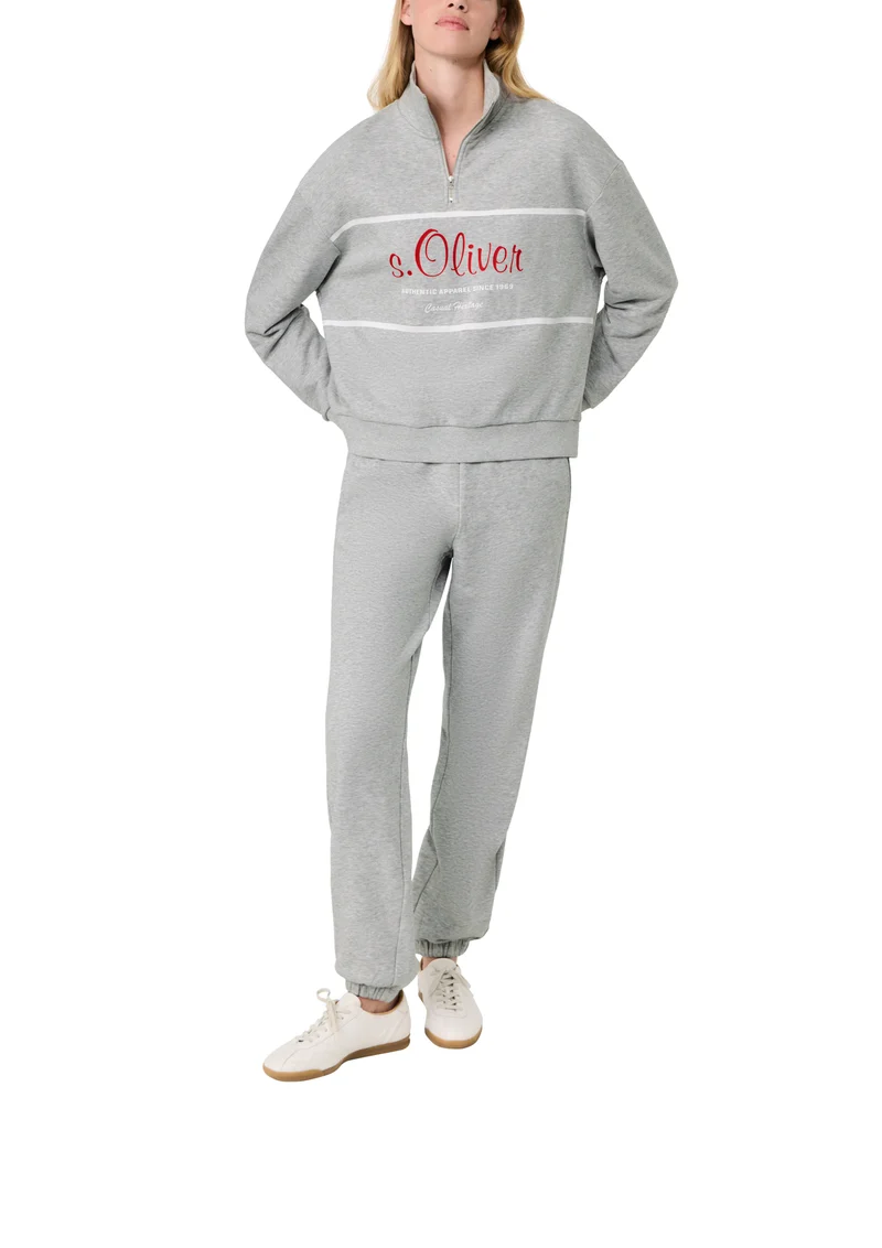 s.Oliver x Heidi Klum: Troyer-Sweatshirt mit Logo