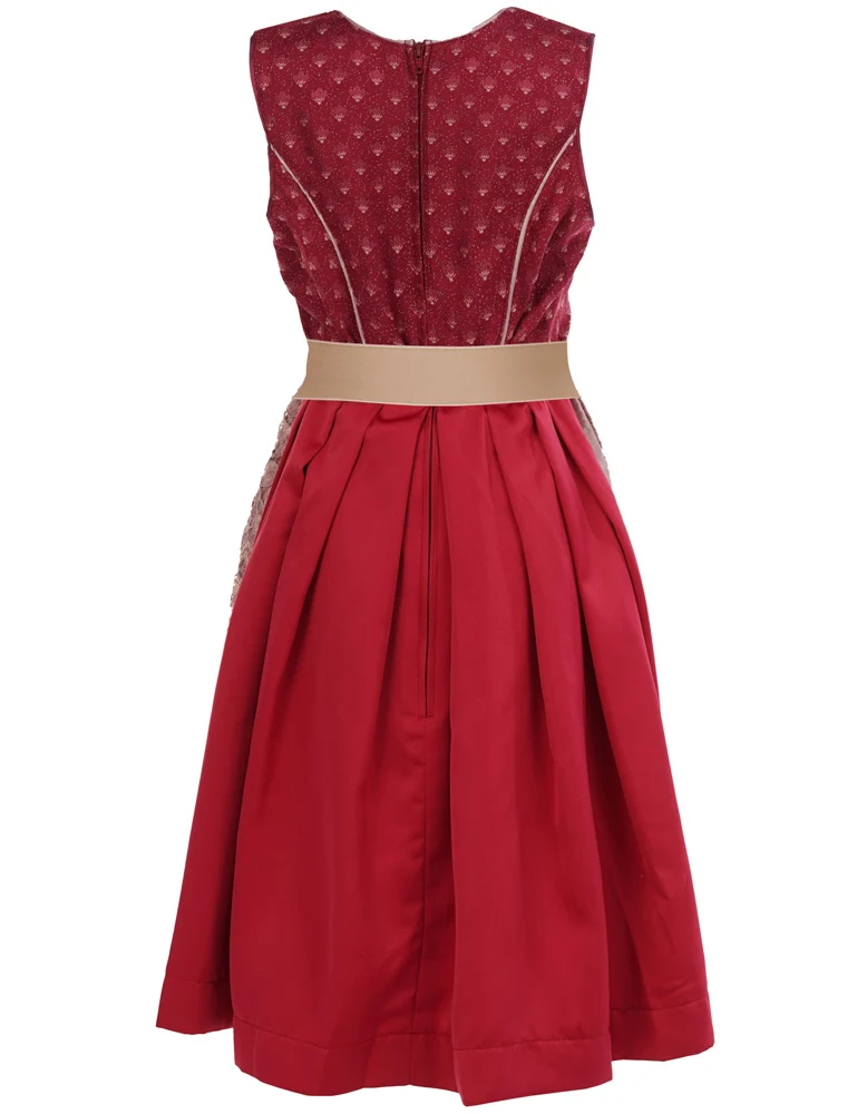 Isar-Trachten Jugend Dirndl "Vanessa" Spitzenschürze 64641 | Bordeaux Altrosa