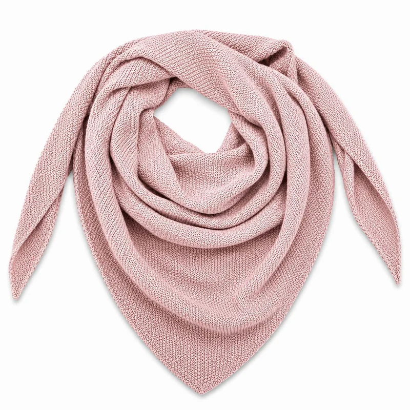 XL Strick Dreieckstuch - Schal 200 x 80 cm | Rosé
