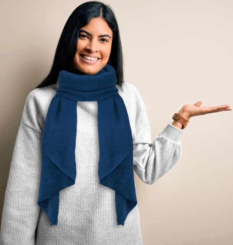 Kuscheliger Winter Schal "Eliana" 250 x 63 cm | Marineblau