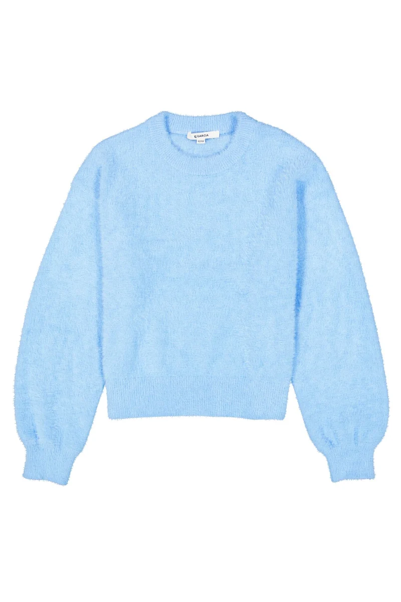 Flauschiger Pullover mit rundem Ausschnitt