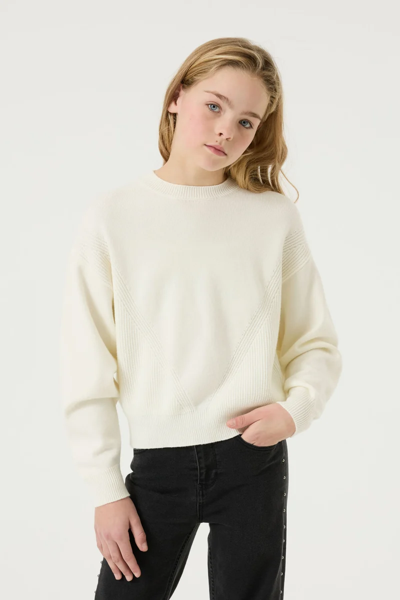 Strickpullover mit Rundhalsausschnitt