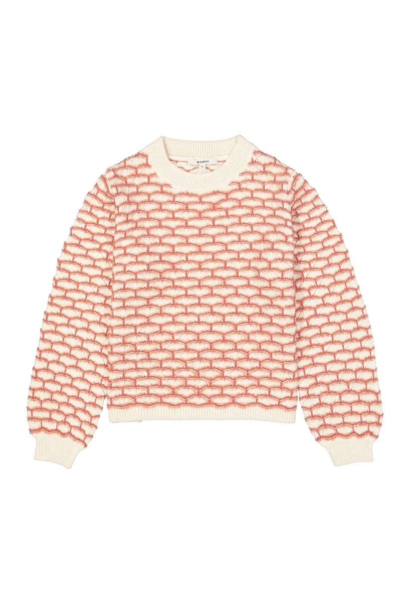 Strukturierter Pullover mit rundem Ausschnitt