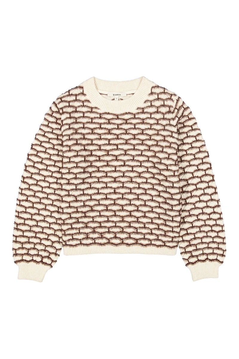 Strukturierter Pullover mit rundem Ausschnitt