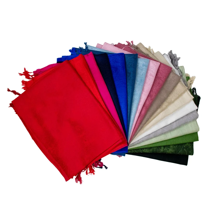 Halstuch aus Viscose - Stola Schal 185 x 70 cm | Dunkelrot