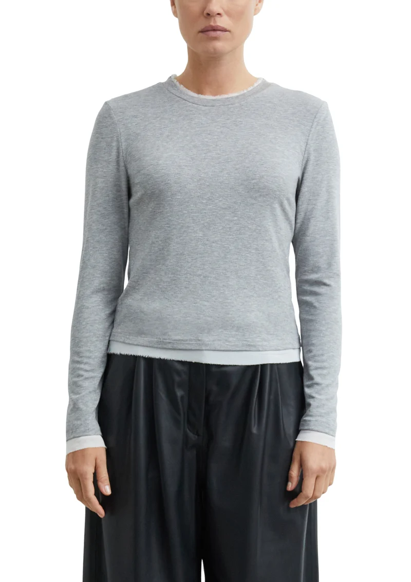 Langarmshirt mit Kontrast-Details