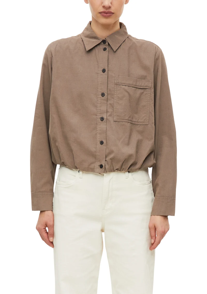Feincord-Bluse mit Ballon-Saum