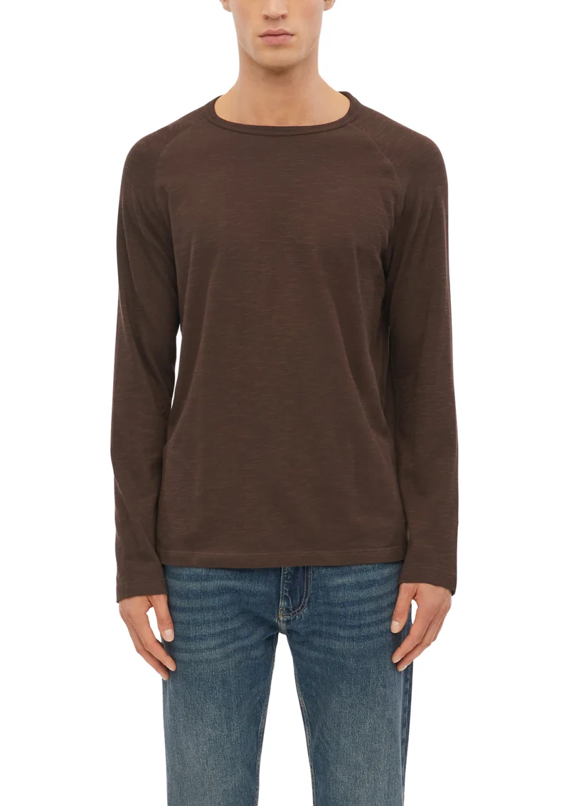 Raglan-Longsleeve aus Flammgarn-Jersey