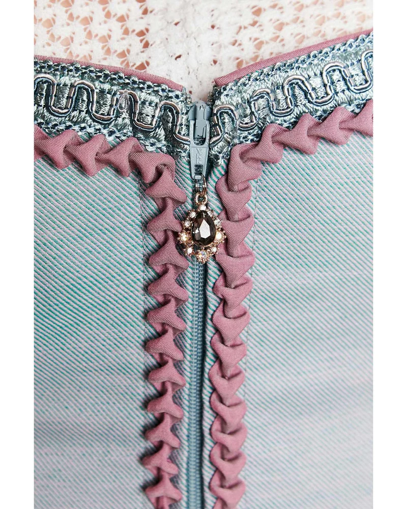 Krüger Collection Dirndl "Siena" 114267 | Grau Rose 60cm