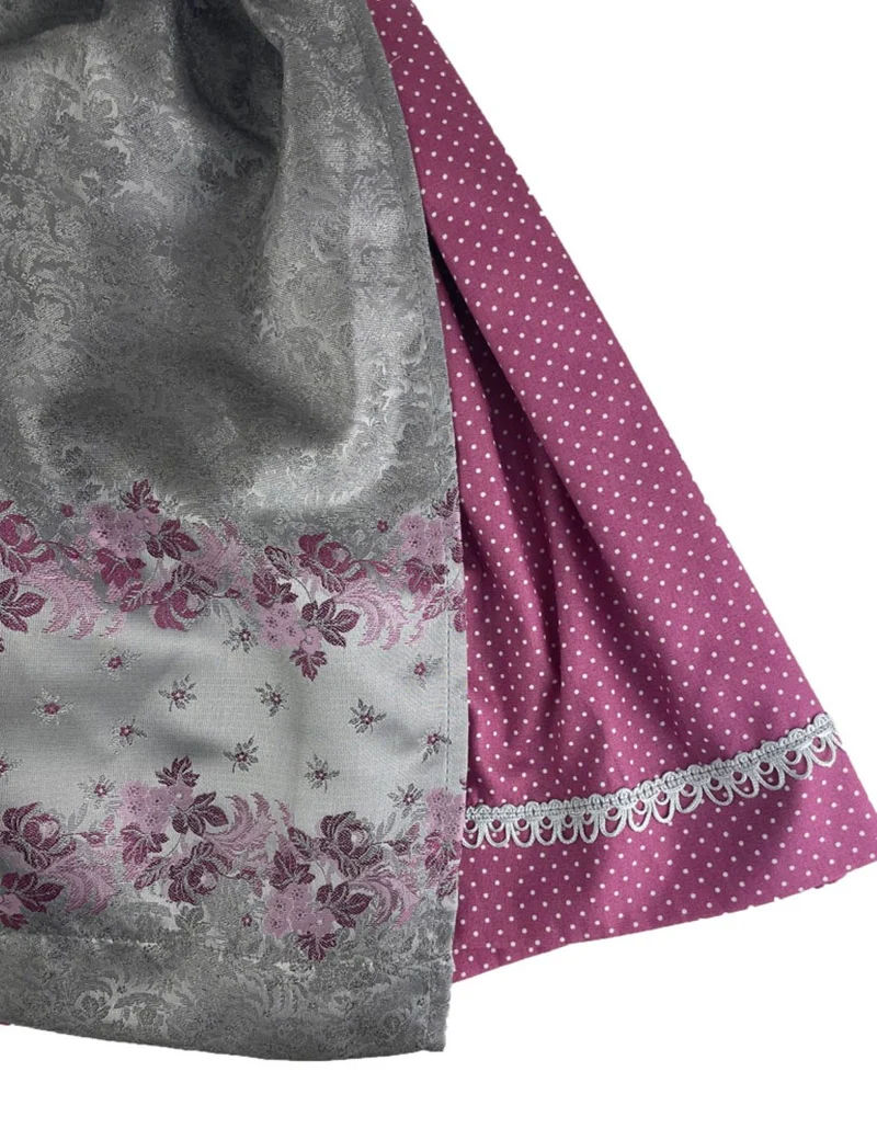 Isar-Trachten Jugend Dirndl "Karina" 44732 | Bordeaux Silbergrau