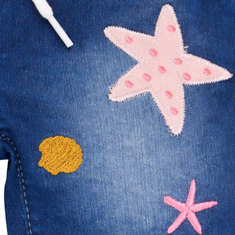 BONDI Baby Mädchen Jeansshort Bermuda "Marine Life" 86698 | Blue denim