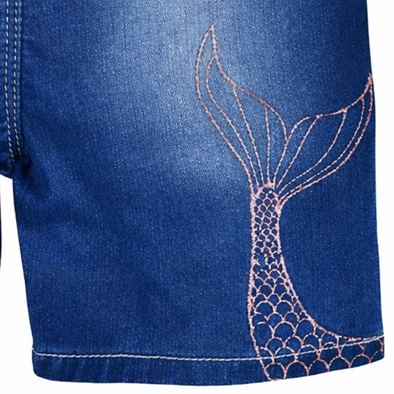 BONDI Baby Mädchen Jeansshort Bermuda "Marine Life" 86698 | Blue denim