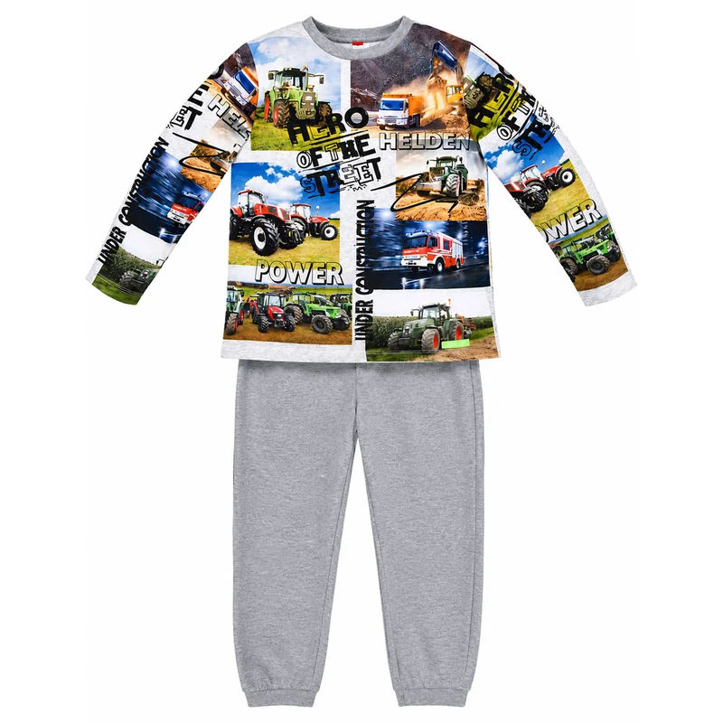 BONDI Jungen Pyjama "Hero of the Street" 33170 | Grey Melange