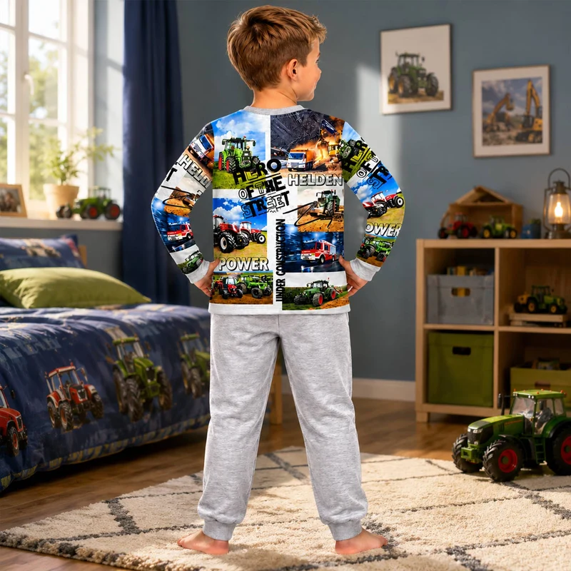 BONDI Jungen Pyjama "Hero of the Street" 33170 | Grey Melange