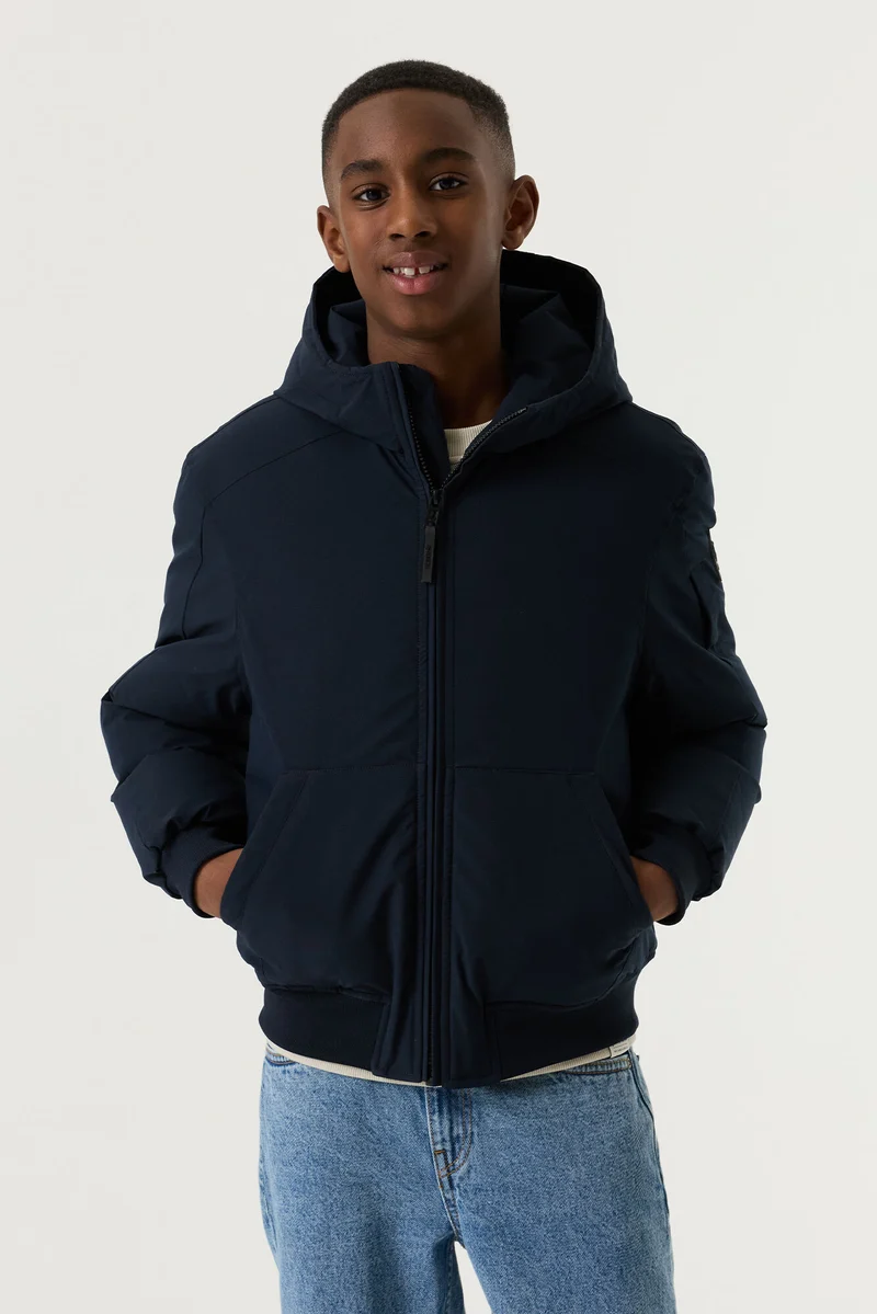 Wattierte Jacke mit Kapuze