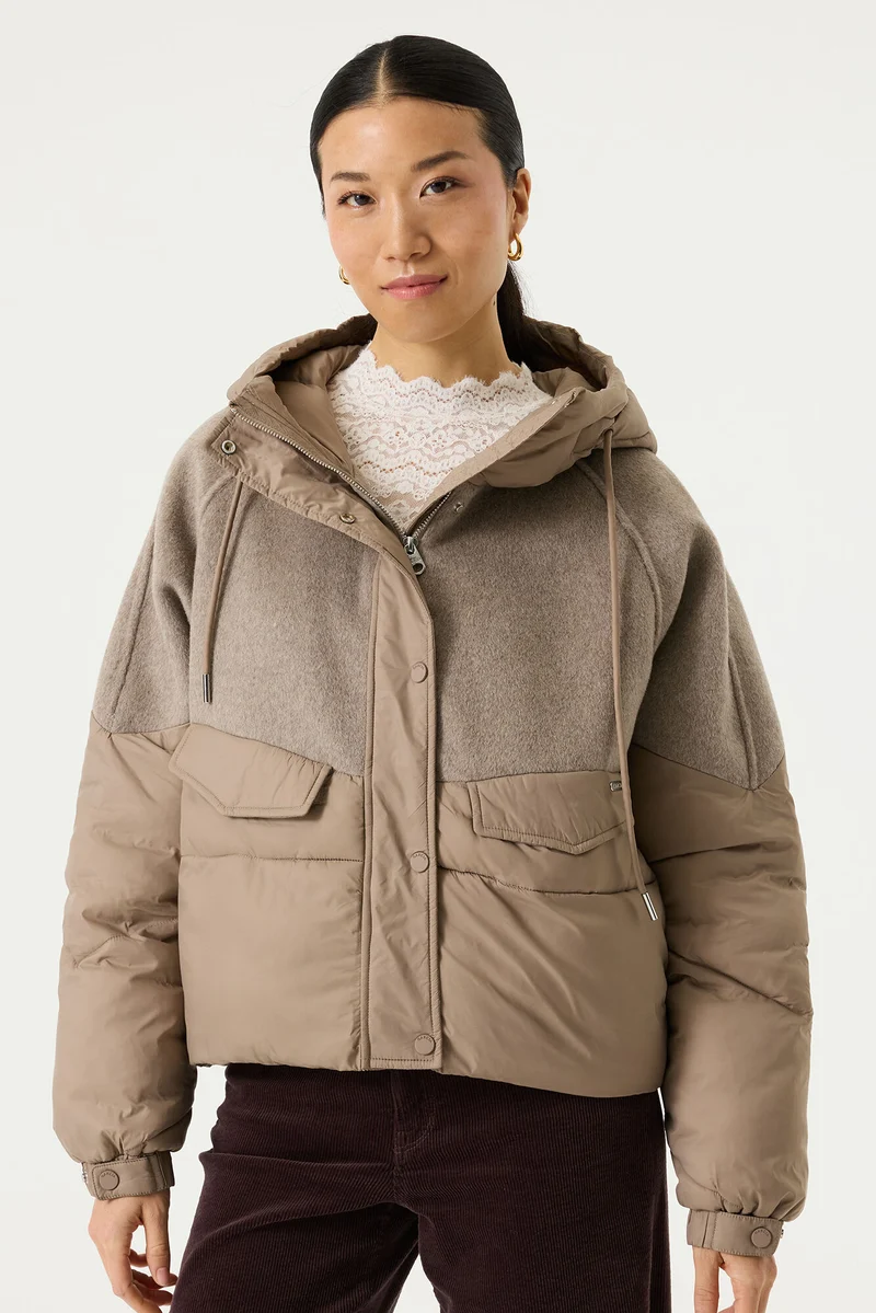 Pufferjacke mit Wolllook