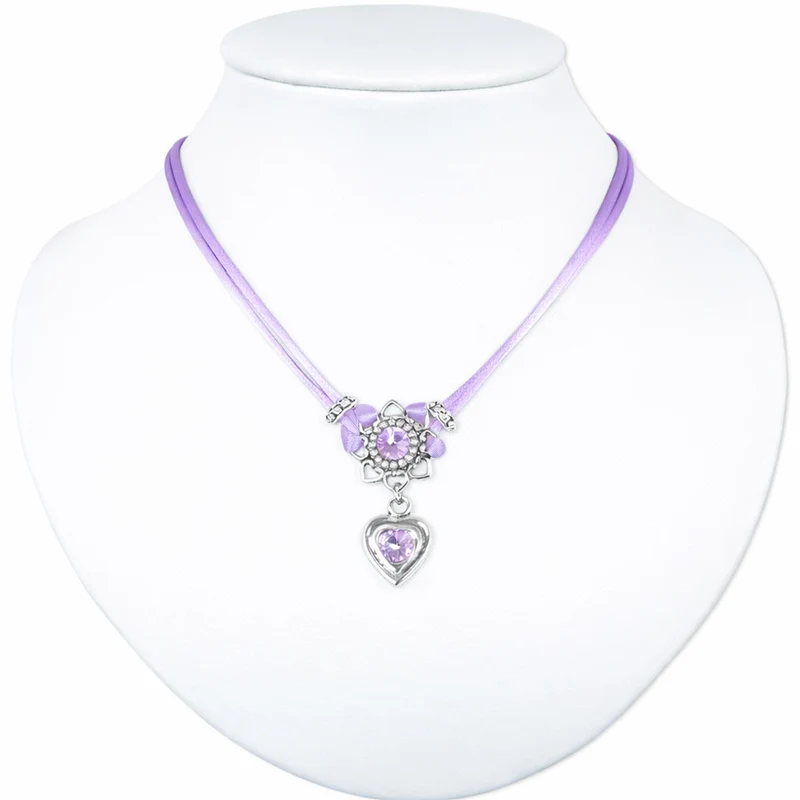 LUISIA® Halskette "Chiara" Herzblüte - Kristalle von Swarovski® | Flieder