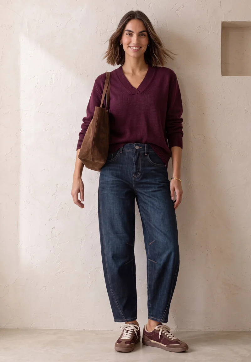KARLIE High Waist Barrel Leg Jeans