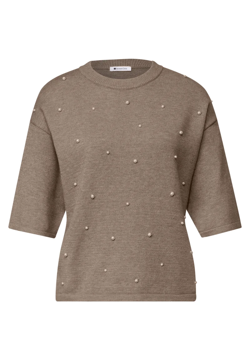 3/4-Arm Pullover mit Perlendetails