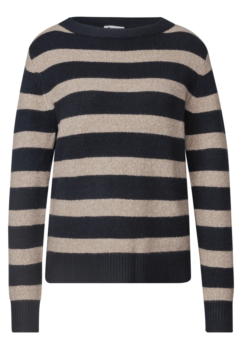 Pullover mit Boat Neck und Streifen