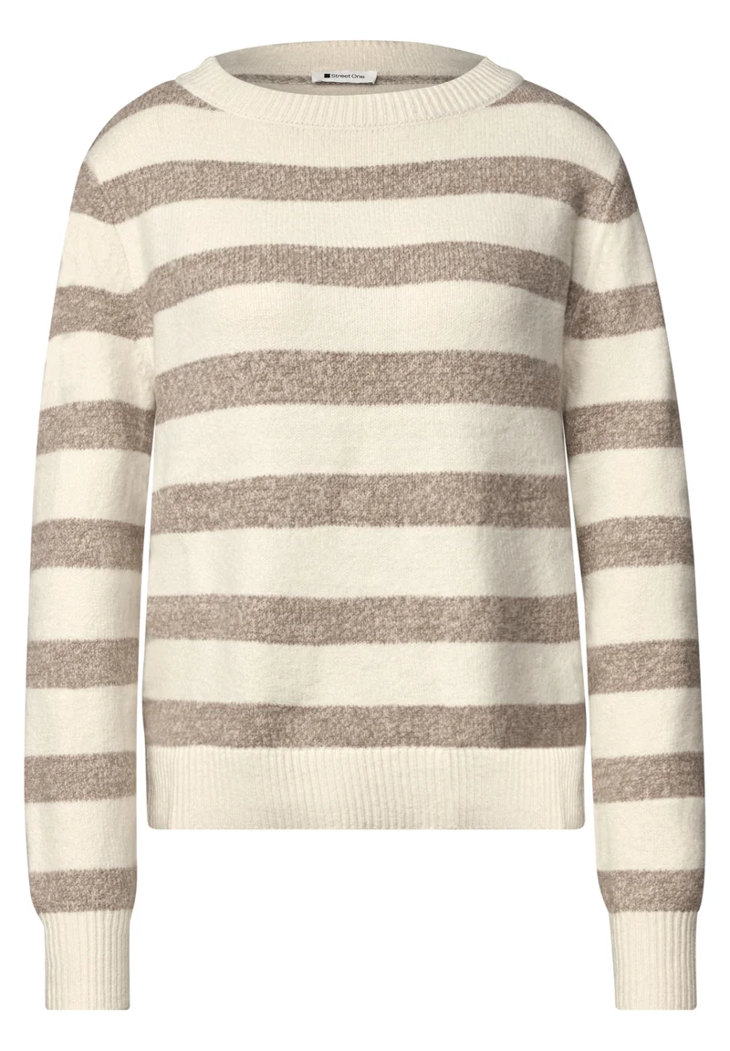 Pullover mit Boat Neck und Streifen