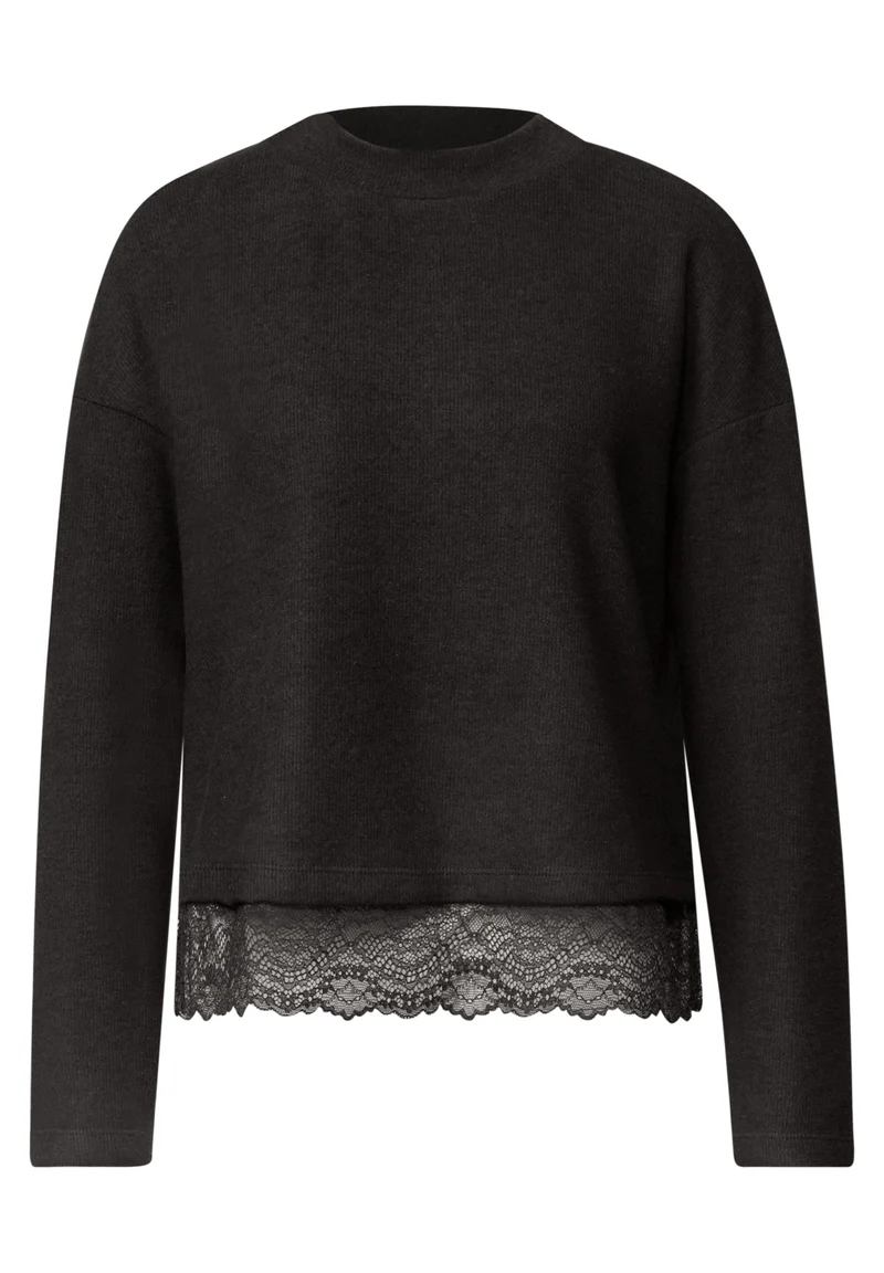 Langarmshirt mit Spitzenborte