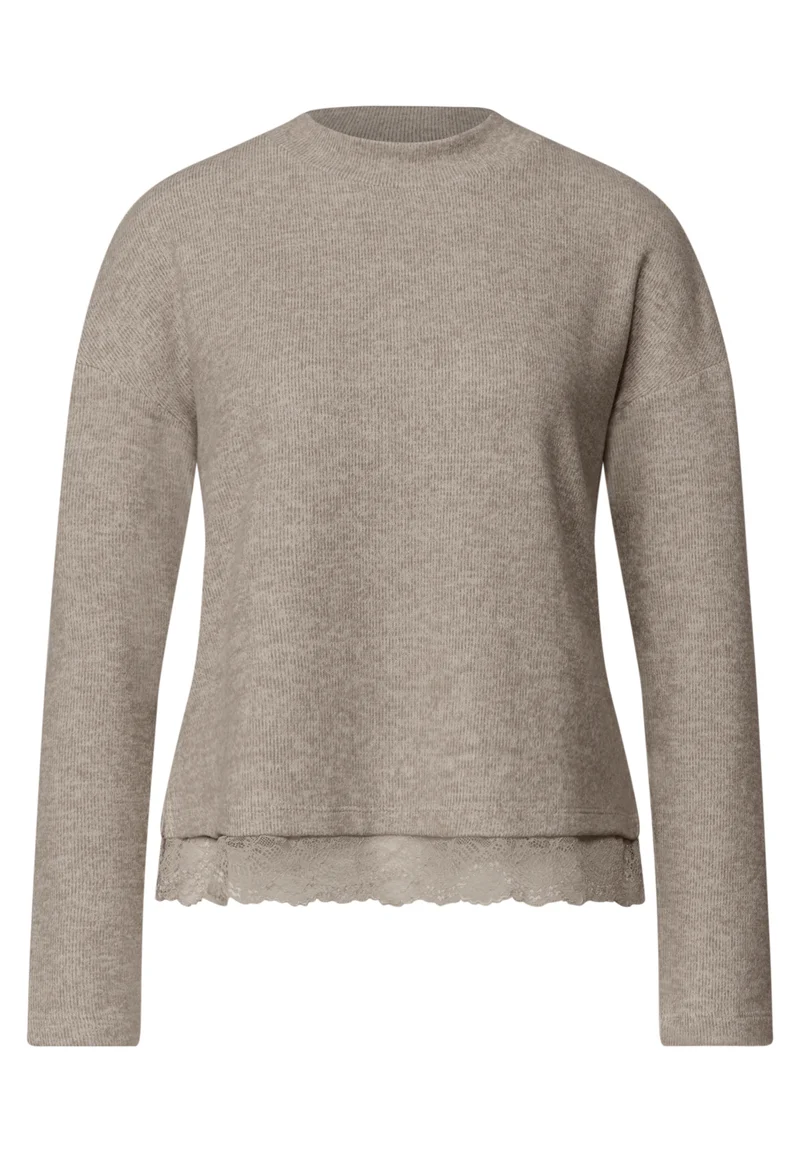 Langarmshirt mit Spitzenborte