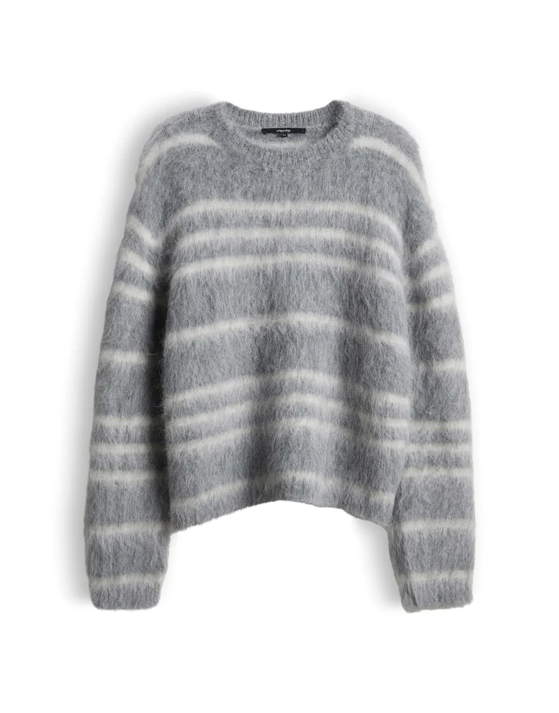 TAIRA Strickpullover mit Fuzzy Yarn