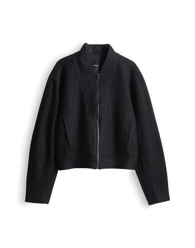 NUVERA Wolljacke im Biker-Stil