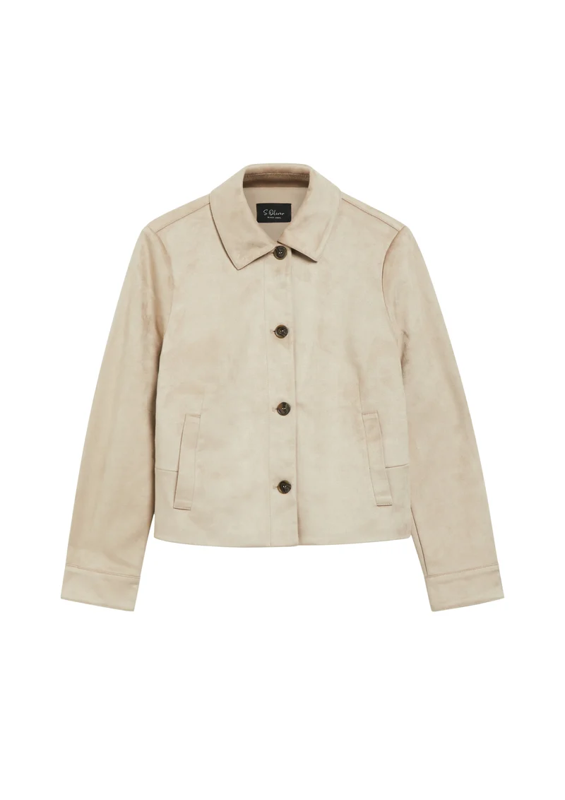 Jacke in Veloursleder-Optik
