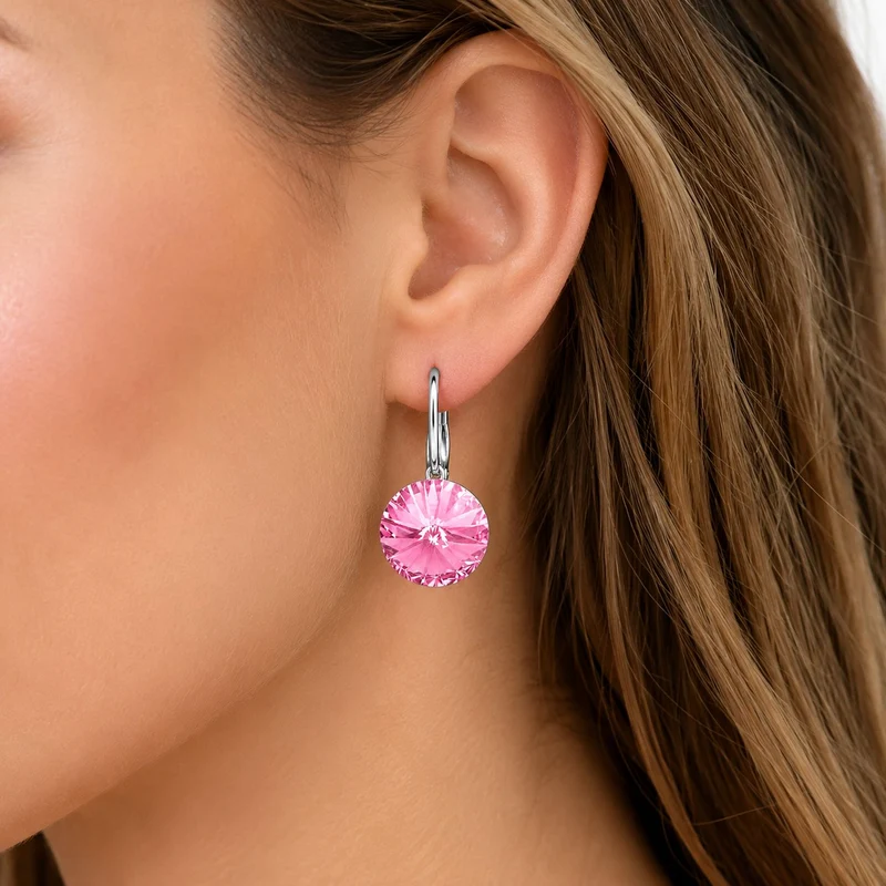 LUISIA® Ohrringe Rivoli mit Kristallen von Swarovski® 14 mm | Rosa