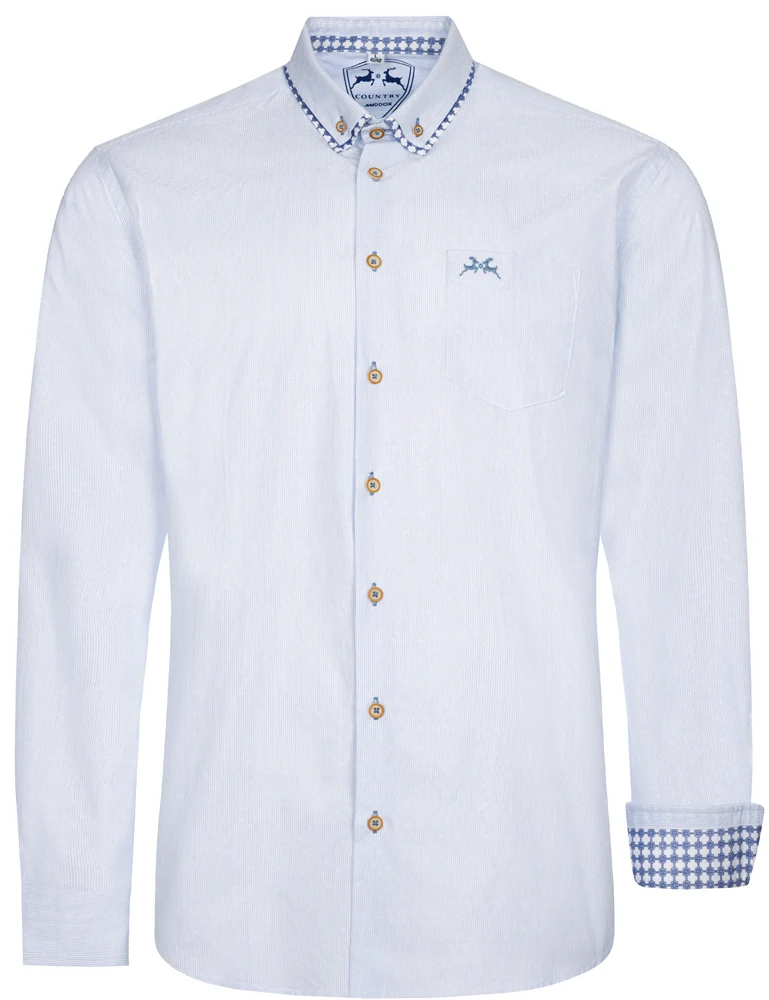 MADDOX Trachtenhemd Button-Down-Kragen - Hemd-58 | Smaragd Blau