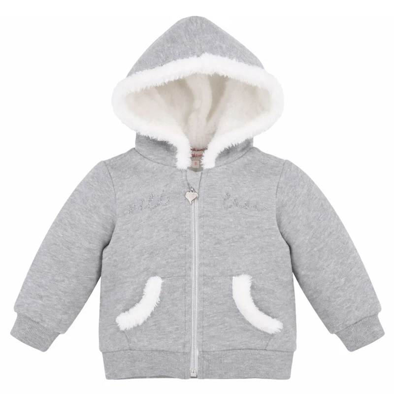 BONDI Baby Mädchen Kapuzenjacke "Wild Love" 86633 | Grey Melange