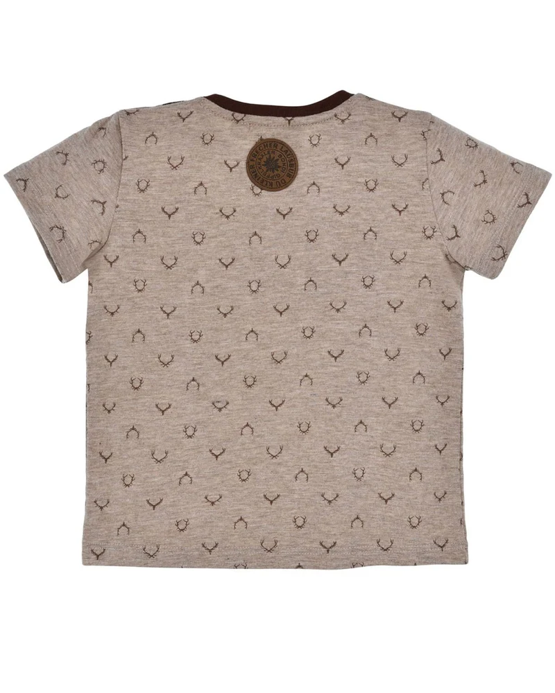 BONDI Jungen T-Shirt "Hosenträger" 91715 | Beige melange