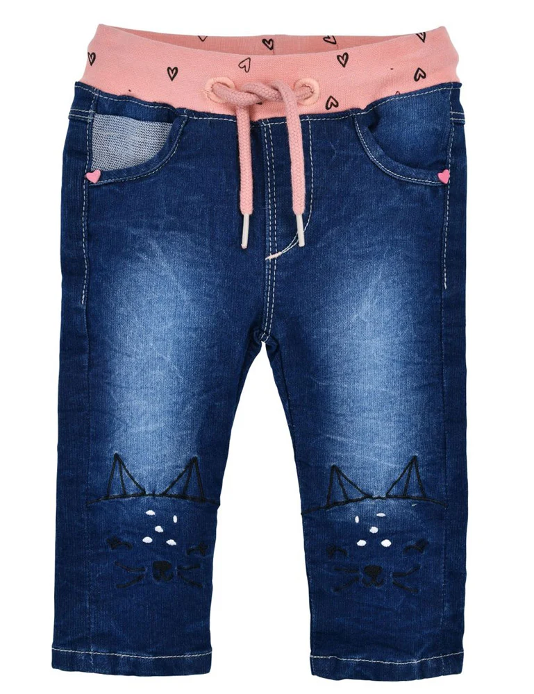 BONDI Baby Mädchen Jeans "Katze" 86656 | Blue denim