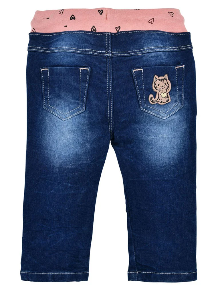BONDI Baby Mädchen Jeans "Katze" 86656 | Blue denim